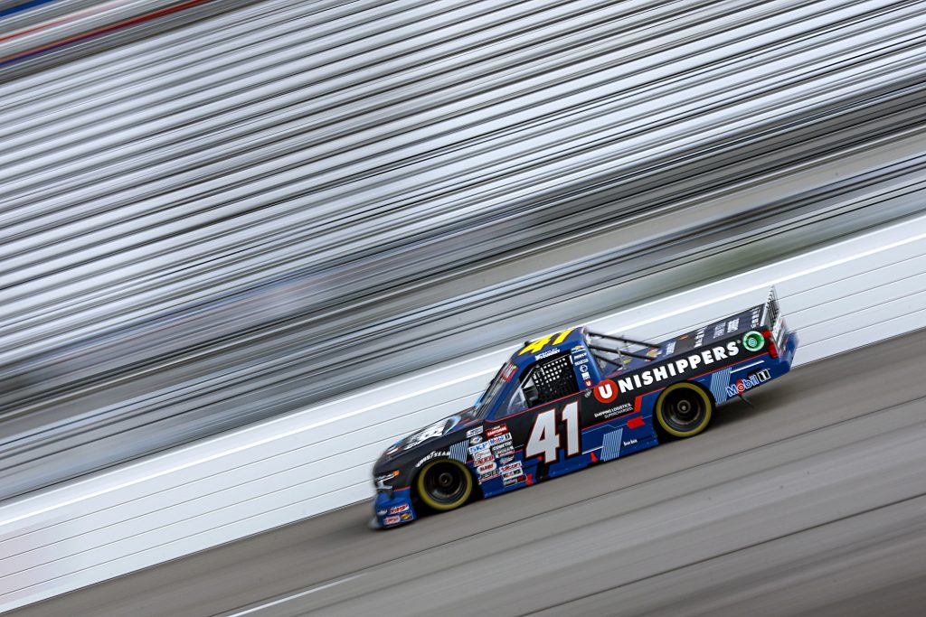 RICHMOND, VIRGINIA - JULY 28: Bayley Currey, driver of the #41 Unishippers Chevrolet, drives during practice for the NASCAR Craftsman Truck Series Worldwide Express 250 at Richmond Raceway on July 28, 2023 in Richmond, Virginia. (Photo by Sean Gardner/Getty Images) | Getty Images