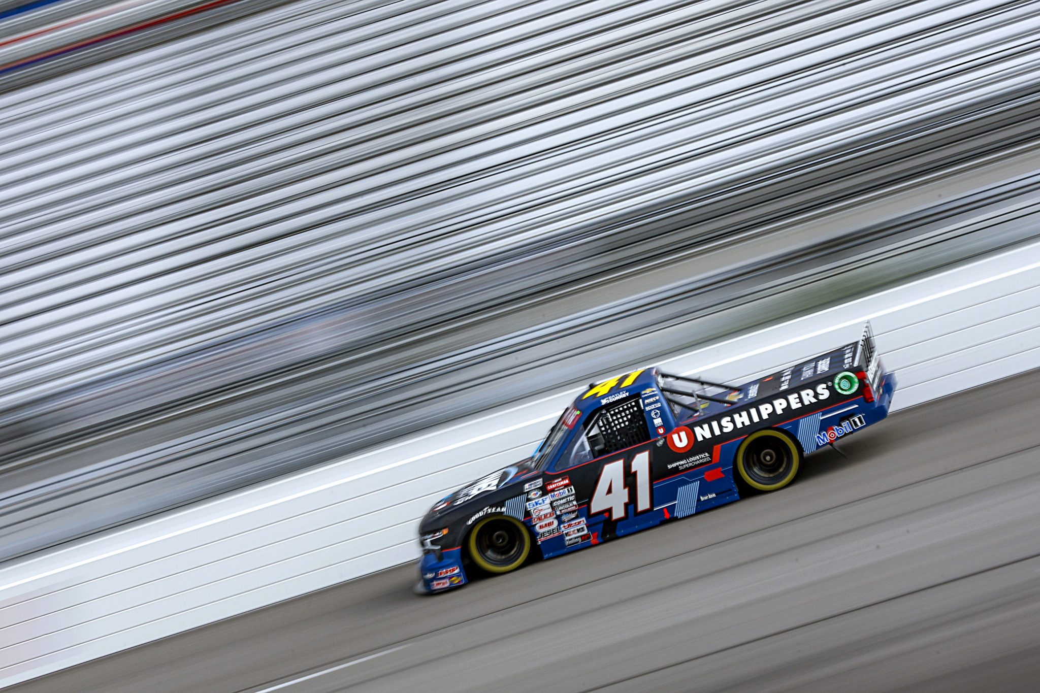 RICHMOND, VIRGINIA - JULY 28: Bayley Currey, driver of the #41 Unishippers Chevrolet, drives during practice for the NASCAR Craftsman Truck Series Worldwide Express 250 at Richmond Raceway on July 28, 2023 in Richmond, Virginia. (Photo by Sean Gardner/Getty Images) | Getty Images
