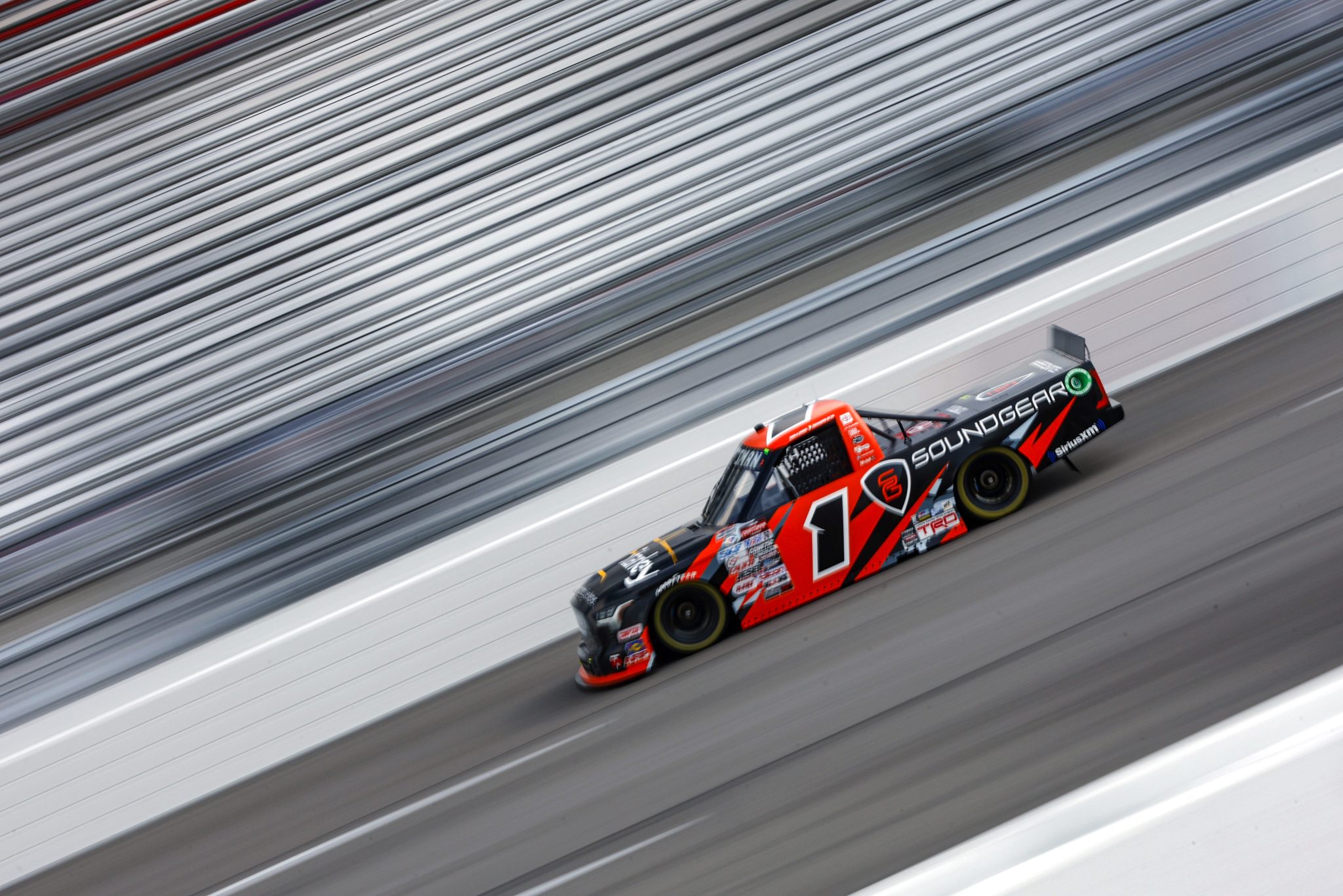RICHMOND, VIRGINIA - JULY 28: William Sawalich, driver of the #1 Starkey/Soundgear Toyota, drives during practice for the NASCAR Craftsman Truck Series Worldwide Express 250 at Richmond Raceway on July 28, 2023 in Richmond, Virginia. (Photo by Sean Gardner/Getty Images) | Getty Images