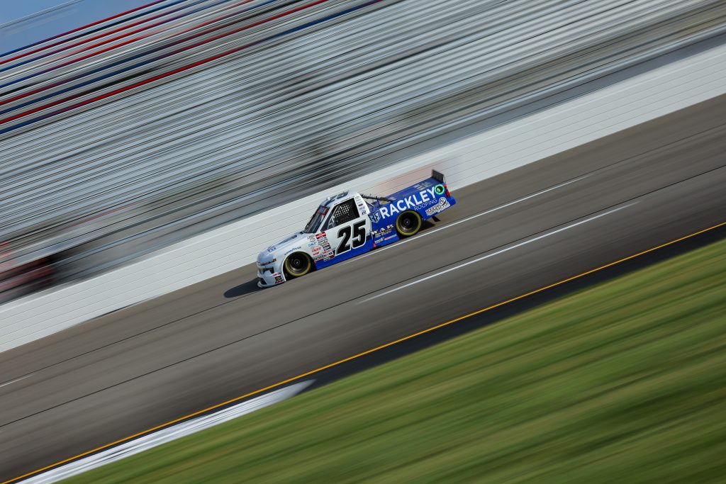 RICHMOND, VIRGINIA - JULY 28: Matt DiBenedetto, driver of the #25 Rackley Roofing Chevrolet, drives during qualifying for the NASCAR Craftsman Truck Series Worldwide Express 250 at Richmond Raceway on July 28, 2023 in Richmond, Virginia. (Photo by Jonathan Bachman/Getty Images) | Getty Images