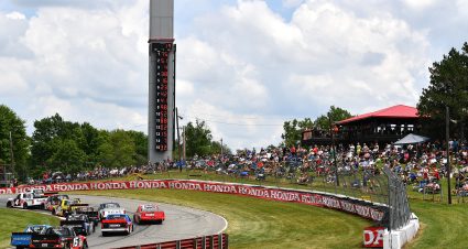 LEXINGTON, OHIO - JULY 09: A general view of racing during the NASCAR Camping World Truck Series O'Reilly Auto Parts 150 at Mid-Ohio Sports Car Course on July 09, 2022 in Lexington, Ohio. (Photo by Ben Jackson/Getty Images) | Getty Images