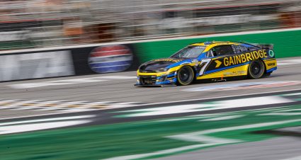 HAMPTON, GEORGIA - JULY 08: Corey LaJoie, driver of the #7 Gainbridge Chevrolet, drives during qualifying for the NASCAR Cup Series Quaker State 400 Available at Walmart at Atlanta Motor Speedway on July 08, 2023 in Hampton, Georgia. (Photo by Alex Slitz/Getty Images) | Getty Images
