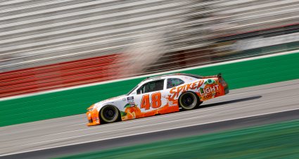 HAMPTON, GEORGIA - JULY 08: Parker Kligerman, driver of the #48 Spiked Light Coolers Chevrolet, drives during qualifying for the NASCAR Xfinity Series Alsco Uniforms 250 at Atlanta Motor Speedway on July 08, 2023 in Hampton, Georgia. (Photo by Alex Slitz/Getty Images) | Getty Images