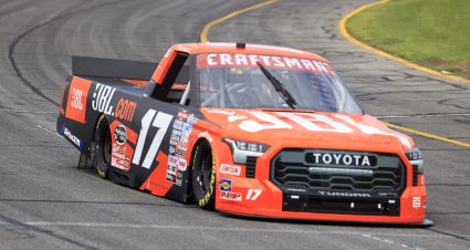 INDIANAPOLIS, INDIANA - AUGUST 11: Taylor Gray, driver of the #17 JBL Toyota, drives during qualifying for the NASCAR Craftsman Truck Series TSport 200 at Indianapolis Raceway Park on August 11, 2023 in Indianapolis, Indiana. (Photo by Justin Casterline/Getty Images) | Getty Images