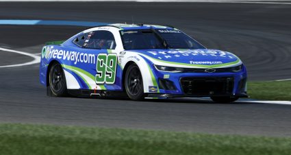 INDIANAPOLIS, INDIANA - AUGUST 12: Daniel Suarez, driver of the #99 Freeway.com Chevrolet, drives during practice for the NASCAR Cup Series Verizon 200 at the Brickyard at Indianapolis Motor Speedway on August 12, 2023 in Indianapolis, Indiana. (Photo by Justin Casterline/Getty Images) | Getty Images