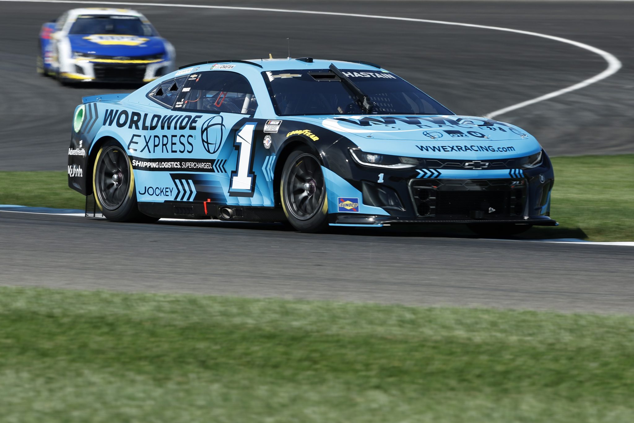 INDIANAPOLIS, INDIANA - AUGUST 12: Ross Chastain, driver of the #1 Worldwide Express Chevrolet, drives during practice for the NASCAR Cup Series Verizon 200 at the Brickyard at Indianapolis Motor Speedway on August 12, 2023 in Indianapolis, Indiana. (Photo by Justin Casterline/Getty Images) | Getty Images