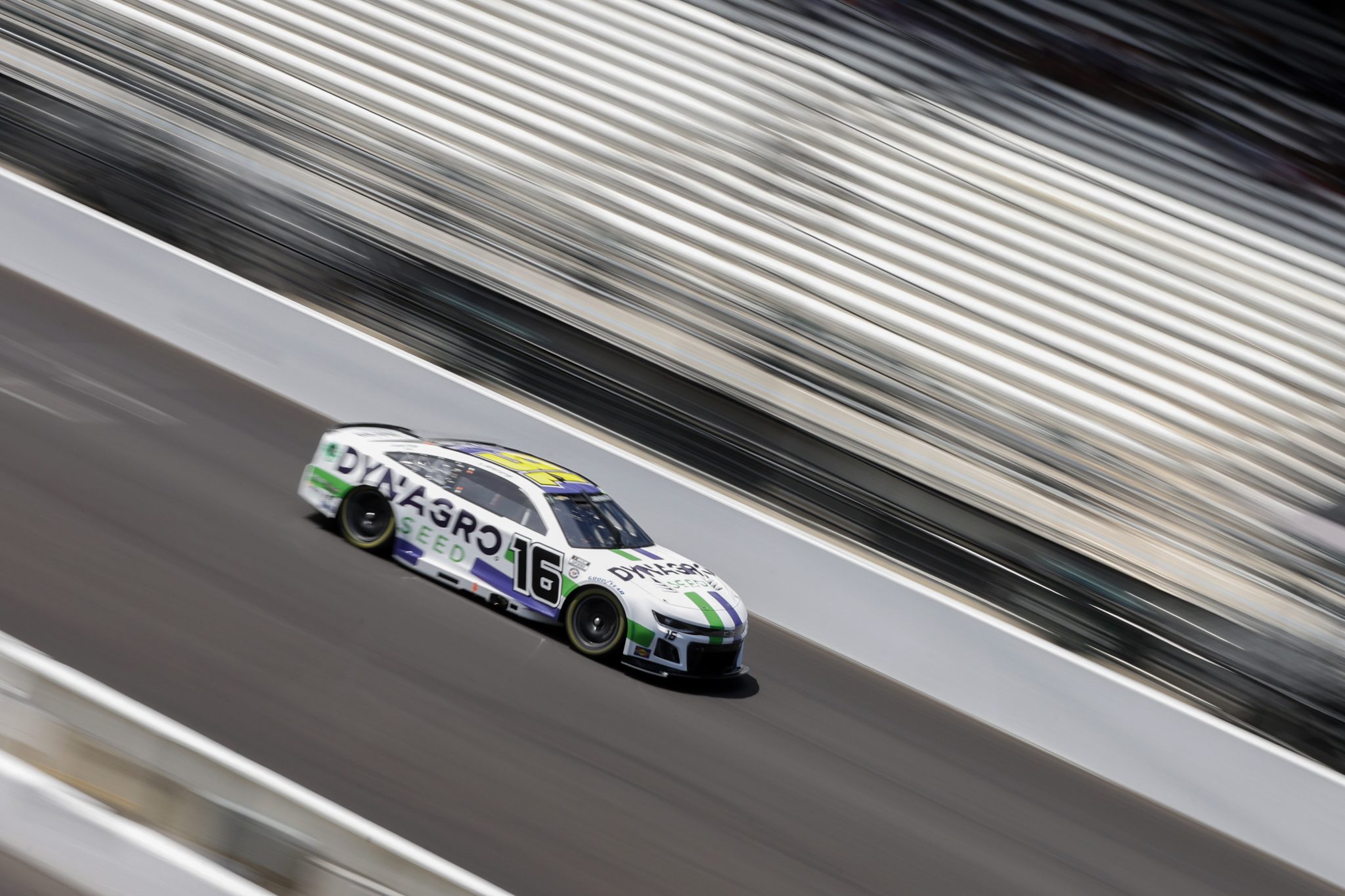 INDIANAPOLIS, INDIANA - AUGUST 12: AJ Allmendinger, driver of the #16 Dyna-Gro Seed Chevrolet, drives during qualifying for the NASCAR Cup Series Verizon 200 at the Brickyard at Indianapolis Motor Speedway on August 12, 2023 in Indianapolis, Indiana. (Photo by Sean Gardner/Getty Images) | Getty Images