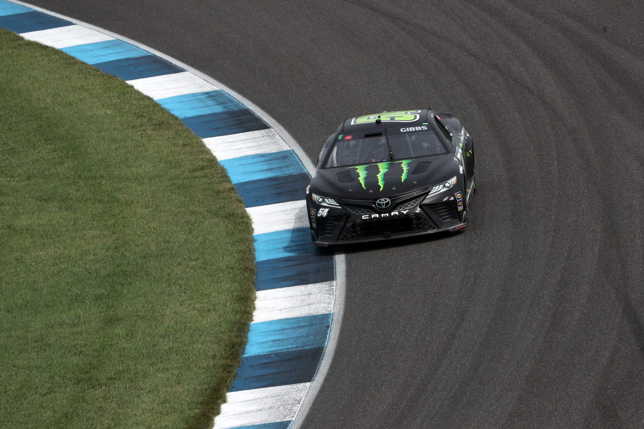 INDIANAPOLIS, INDIANA - AUGUST 13: Ty Gibbs, driver of the #54 Monster Energy Toyota, drives during the NASCAR Cup Series Verizon 200 at the Brickyard at Indianapolis Motor Speedway on August 13, 2023 in Indianapolis, Indiana. (Photo by Meg Oliphant/Getty Images) | Getty Images