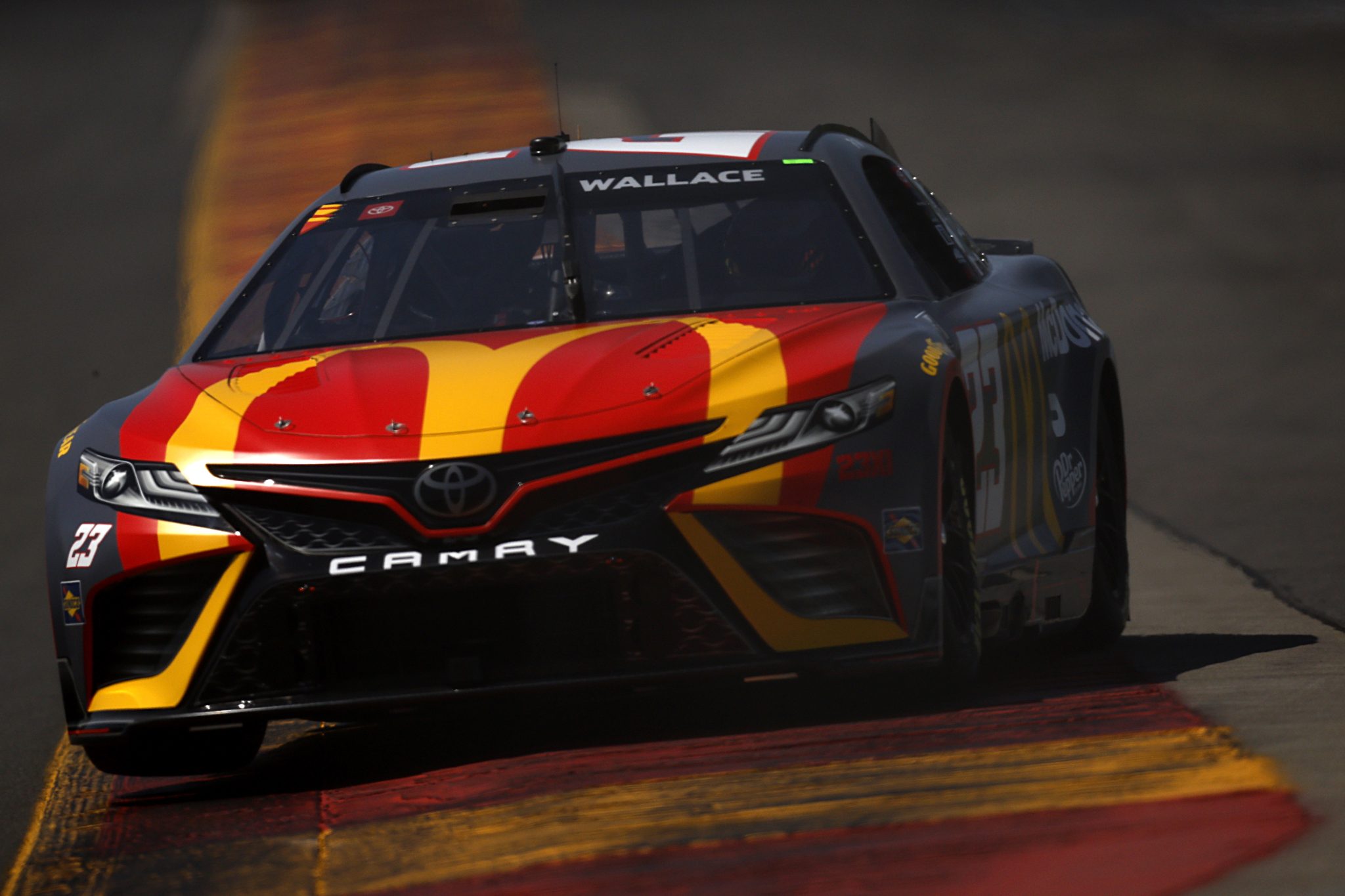 WATKINS GLEN, NEW YORK - AUGUST 19: Bubba Wallace, driver of the #23 McDonald's Toyota, drives during qualifying for the NASCAR Cup Series Go Bowling at The Glen at Watkins Glen International on August 19, 2023 in Watkins Glen, New York. (Photo by Sean Gardner/Getty Images) | Getty Images