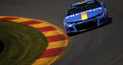 WATKINS GLEN, NEW YORK - AUGUST 19: Erik Jones, driver of the #43 Allegiant Chevrolet, drives during practice for the NASCAR Cup Series Go Bowling at The Glen at Watkins Glen International on August 19, 2023 in Watkins Glen, New York. (Photo by Sean Gardner/Getty Images) | Getty Images