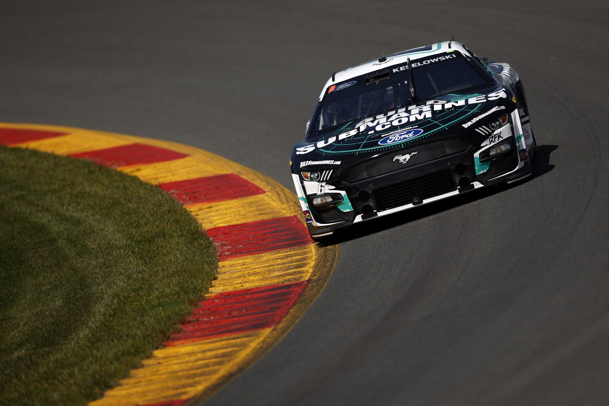 WATKINS GLEN, NEW YORK - AUGUST 19: Brad Keselowski, driver of the #6 BuildSubmarines.com Ford, drives during practice for the NASCAR Cup Series Go Bowling at The Glen at Watkins Glen International on August 19, 2023 in Watkins Glen, New York. (Photo by Sean Gardner/Getty Images) | Getty Images