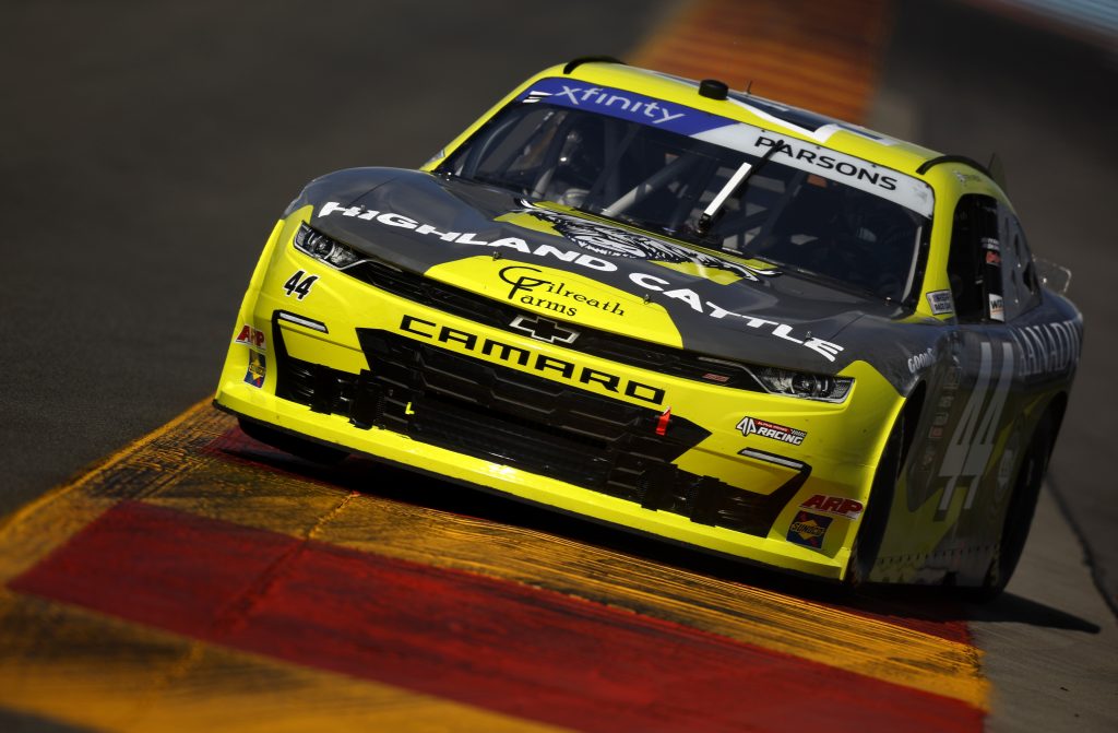 WATKINS GLEN, NEW YORK - AUGUST 19: Stefan Parsons, driver of the #44 AAN Adjusters/Gilreath Farms Chevrolet, drives during qualifying for the NASCAR Xfinity Series Shriners Children's 200 at The Glen at Watkins Glen International on August 19, 2023 in Watkins Glen, New York. (Photo by Sean Gardner/Getty Images) | Getty Images