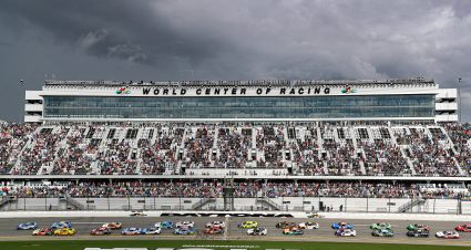 DAYTONA BEACH, FLORIDA - AUGUST 28: A general view of racing during the NASCAR Cup Series Coke Zero Sugar 400 at Daytona International Speedway on August 28, 2022 in Daytona Beach, Florida. (Photo by Meg Oliphant/Getty Images) | Getty Images
