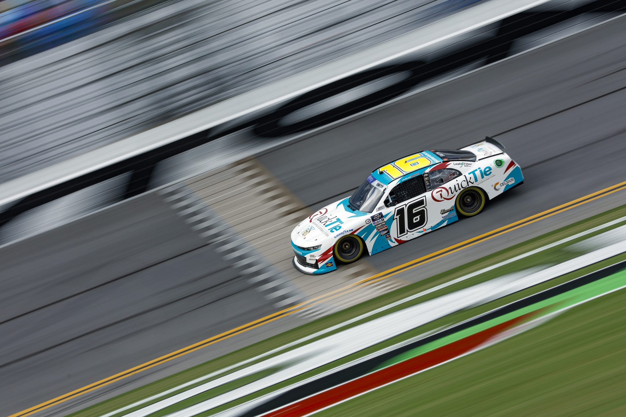 DAYTONA BEACH, FLORIDA - AUGUST 25: Chandler Smith, driver of the #16 Quick Tie Products Inc. Chevrolet, drives during qualifying for the NASCAR Cup Series Coke Zero Sugar 400 at Daytona International Speedway on August 25, 2023 in Daytona Beach, Florida. (Photo by Sean Gardner/Getty Images) | Getty Images