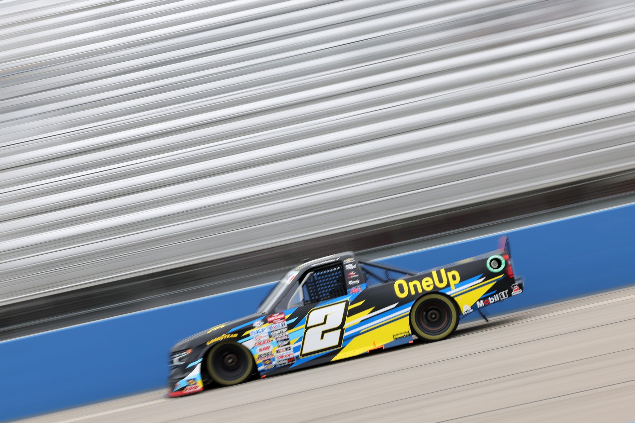 WEST ALLIS, WISCONSIN - AUGUST 26: Nick Sanchez, driver of the #2 Gainbridge Chevrolet, drives during practice for the NASCAR Craftsman Truck Series Clean Harbors 175 at The Milwaukee Mile on August 26, 2023 in West Allis, Wisconsin. (Photo by Jonathan Bachman/Getty Images) | Getty Images