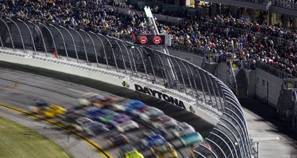 DAYTONA BEACH, FLORIDA - AUGUST 26: A general view of racing during the NASCAR Cup Series Coke Zero Sugar 400 at Daytona International Speedway on August 26, 2023 in Daytona Beach, Florida. (Photo by James Gilbert/Getty Images) | Getty Images