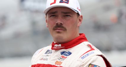 DOVER, DELAWARE - APRIL 29: Brett Moffitt, driver of the #25 AM Technical Solutions Ford, waits on the grid prior to the NASCAR Xfinity Series A-GAME 200 at Dover International Speedway on April 29, 2023 in Dover, Delaware. (Photo by James Gilbert/Getty Images) | Getty Images