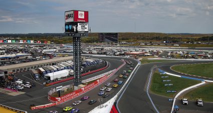 CONCORD, NORTH CAROLINA - OCTOBER 09: A general view of racing during the NASCAR Cup Series Bank of America Roval 400 at Charlotte Motor Speedway on October 09, 2022 in Concord, North Carolina. (Photo by Mike Mulholland/Getty Images) | Getty Images
