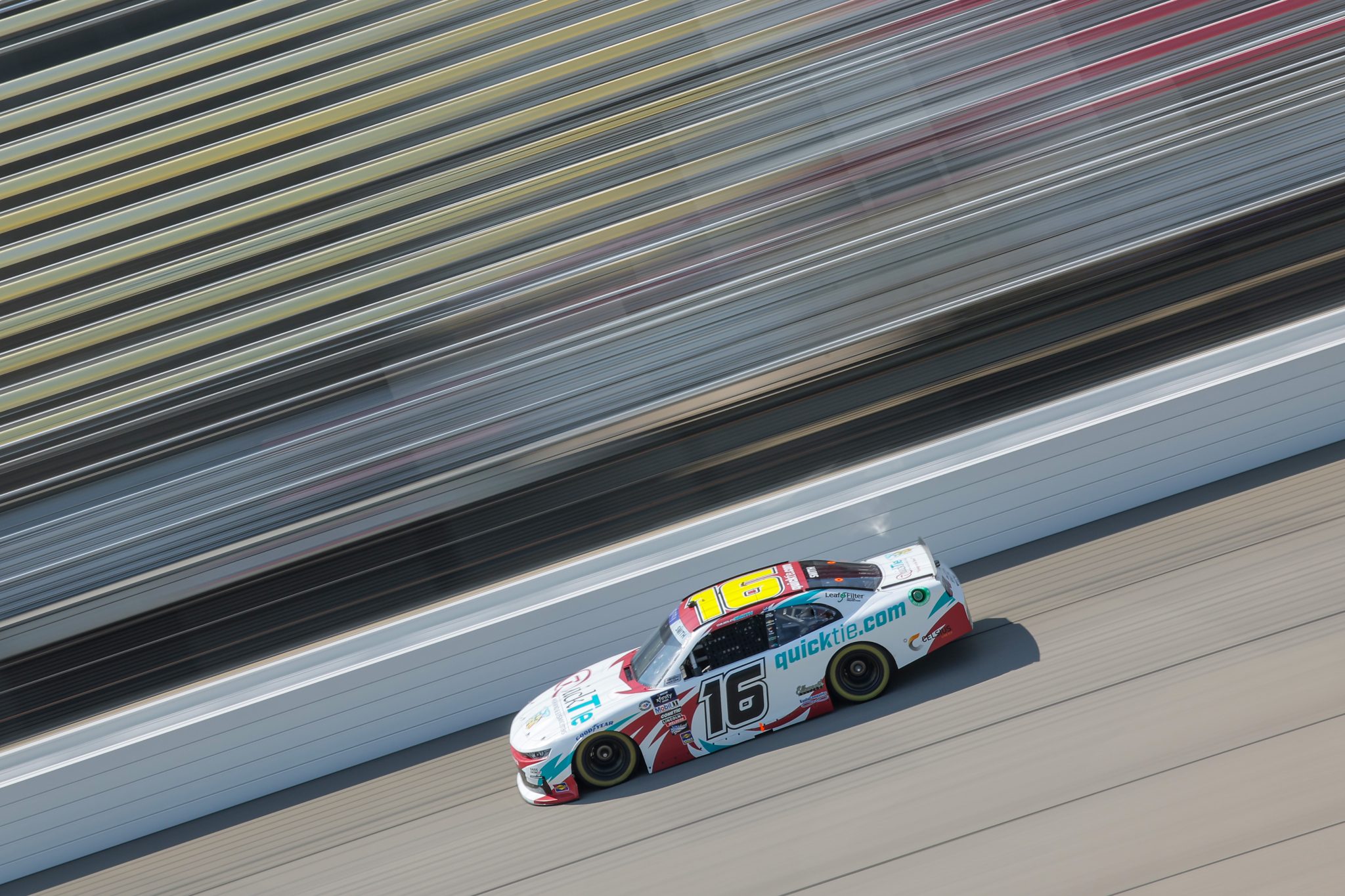 BROOKLYN, MICHIGAN - AUGUST 04: Chandler Smith, driver of the #16 Quick Tie Products Inc. Chevrolet, drives during practice for the NASCAR Xfinity Series Cabo Wabo 250 at Michigan International Speedway on August 04, 2023 in Brooklyn, Michigan. (Photo by Jonathan Bachman/Getty Images) | Getty Images