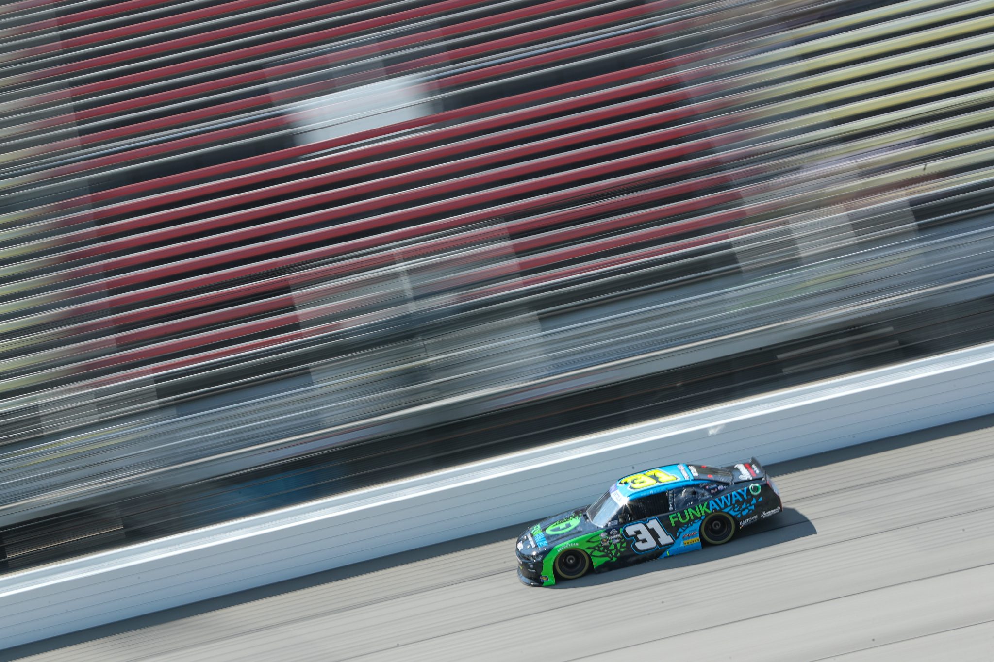 BROOKLYN, MICHIGAN - AUGUST 04: Parker Retzlaff, driver of the #31 FunkAway Chevrolet, drives during qualifying for the NASCAR Xfinity Series Cabo Wabo 250 at Michigan International Speedway on August 04, 2023 in Brooklyn, Michigan. (Photo by Meg Oliphant/Getty Images) | Getty Images