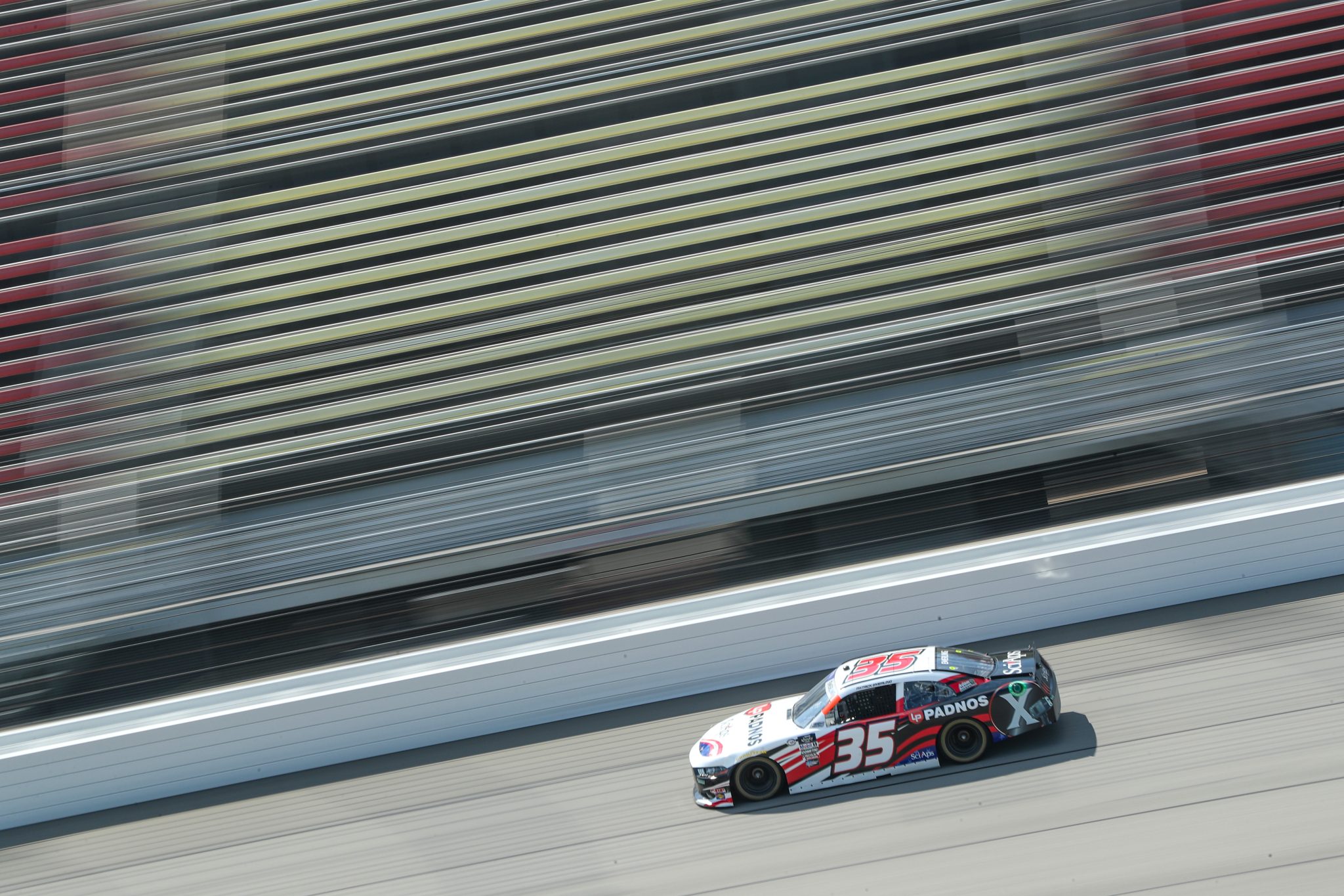 BROOKLYN, MICHIGAN - AUGUST 04: Patrick Emerling, driver of the #35 Sci-Aps Ford, drives during practice for the NASCAR Xfinity Series Cabo Wabo 250 at Michigan International Speedway on August 04, 2023 in Brooklyn, Michigan. (Photo by Meg Oliphant/Getty Images) | Getty Images