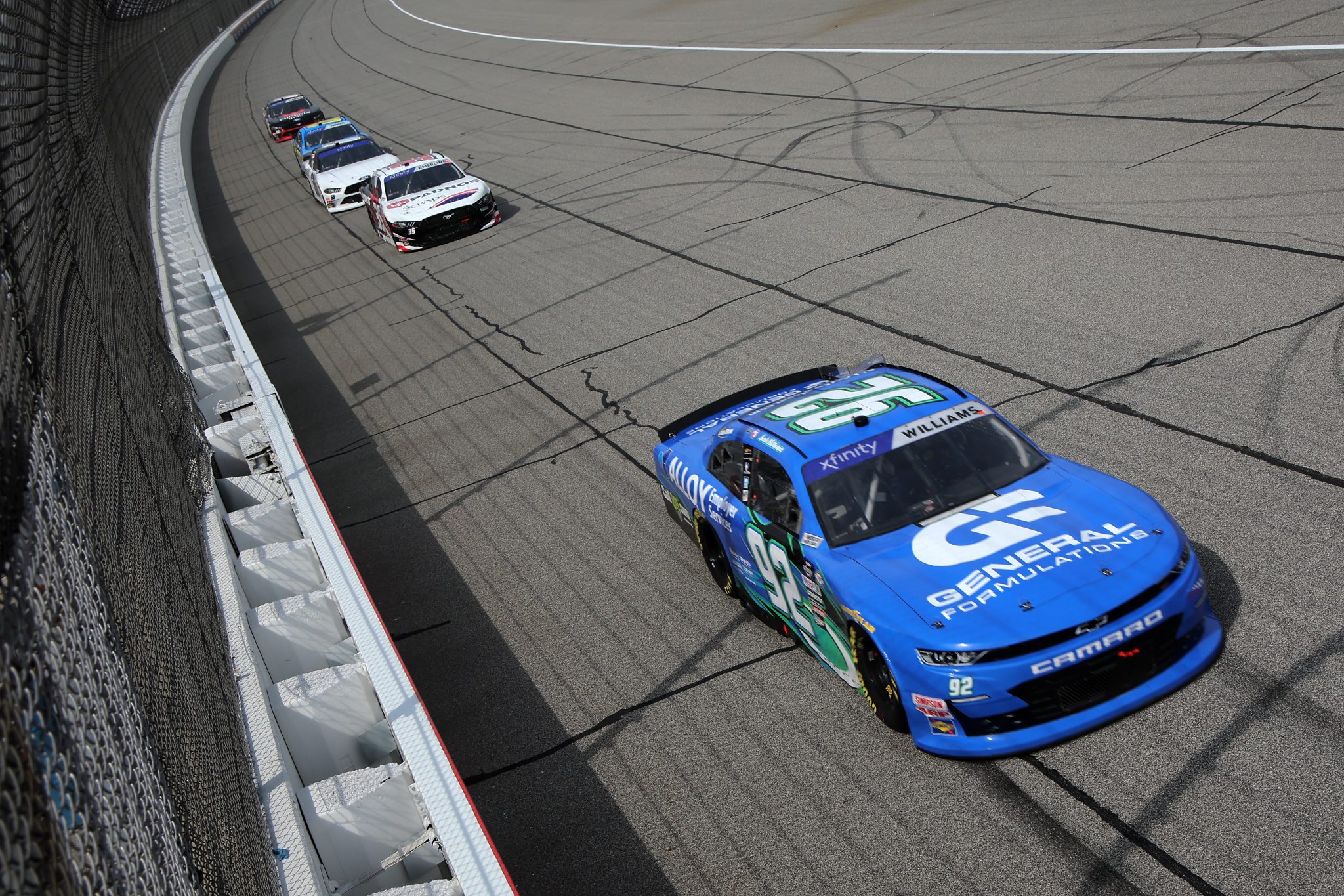 BROOKLYN, MICHIGAN - AUGUST 05: Josh Williams, driver of the #92 Alloy/General Formulations Chevrolet, drives during the NASCAR Xfinity Series Cabo Wabo 250 at Michigan International Speedway on August 05, 2023 in Brooklyn, Michigan. (Photo by Jonathan Bachman/Getty Images) | Getty Images