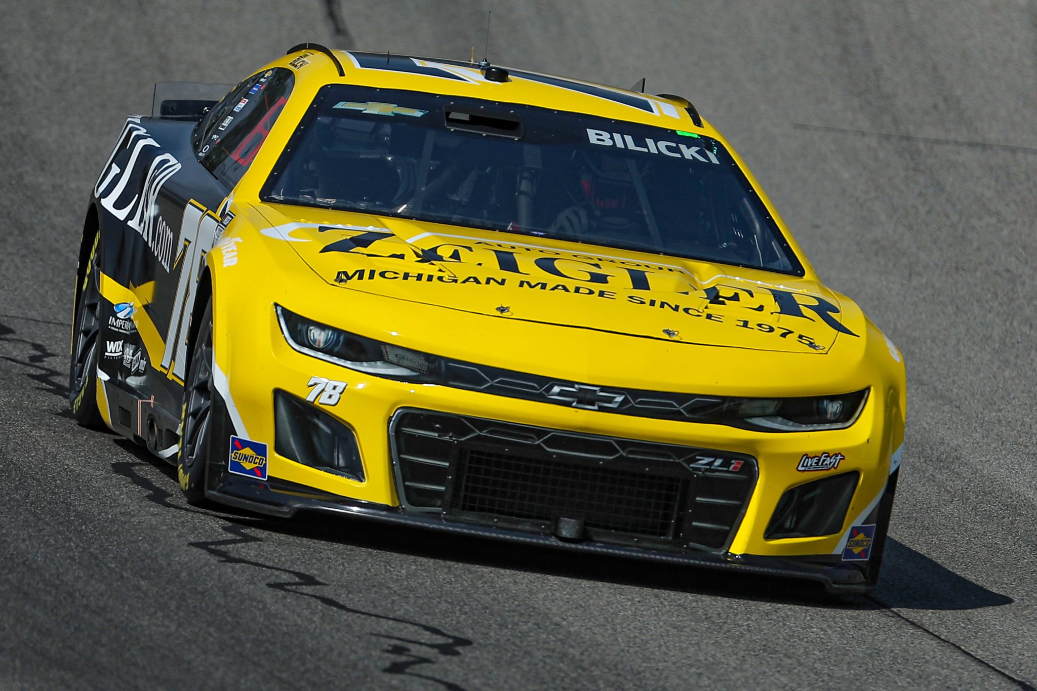 BROOKLYN, MICHIGAN - AUGUST 05: Josh Bilicki, driver of the #78 Zeigler Auto Group Chevrolet, drives during practice for the NASCAR Cup Series FireKeepers Casino 400 at Michigan International Speedway on August 05, 2023 in Brooklyn, Michigan. (Photo by Jonathan Bachman/Getty Images) | Getty Images