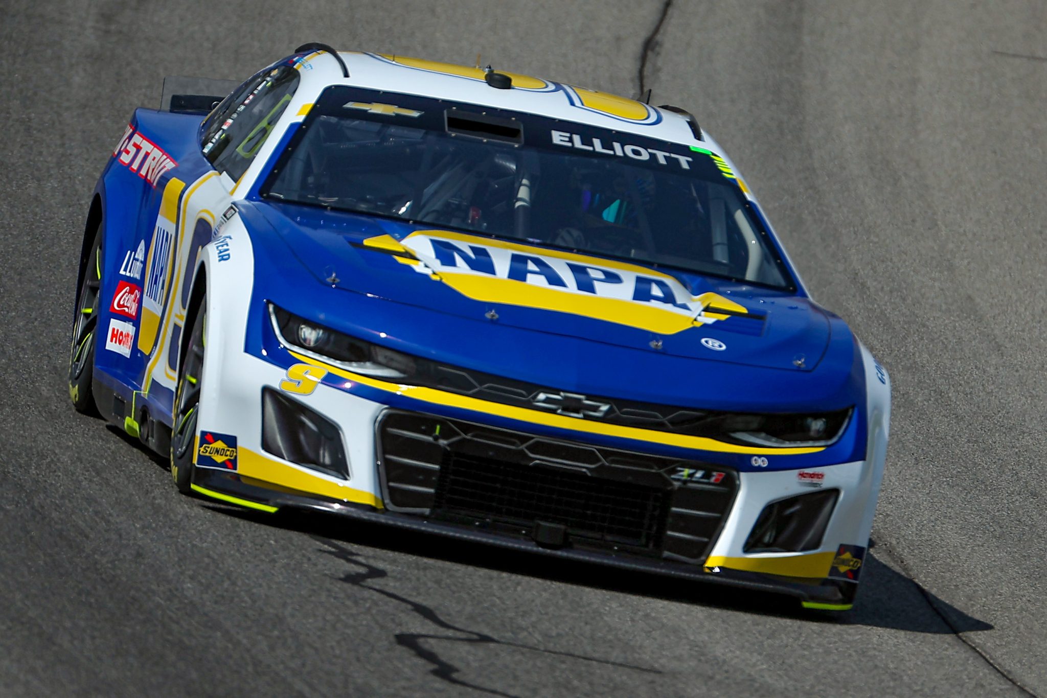 BROOKLYN, MICHIGAN - AUGUST 05: Chase Elliott, driver of the #9 NAPA Auto Parts Chevrolet, drives during practice for the NASCAR Cup Series FireKeepers Casino 400 at Michigan International Speedway on August 05, 2023 in Brooklyn, Michigan. (Photo by Jonathan Bachman/Getty Images) | Getty Images