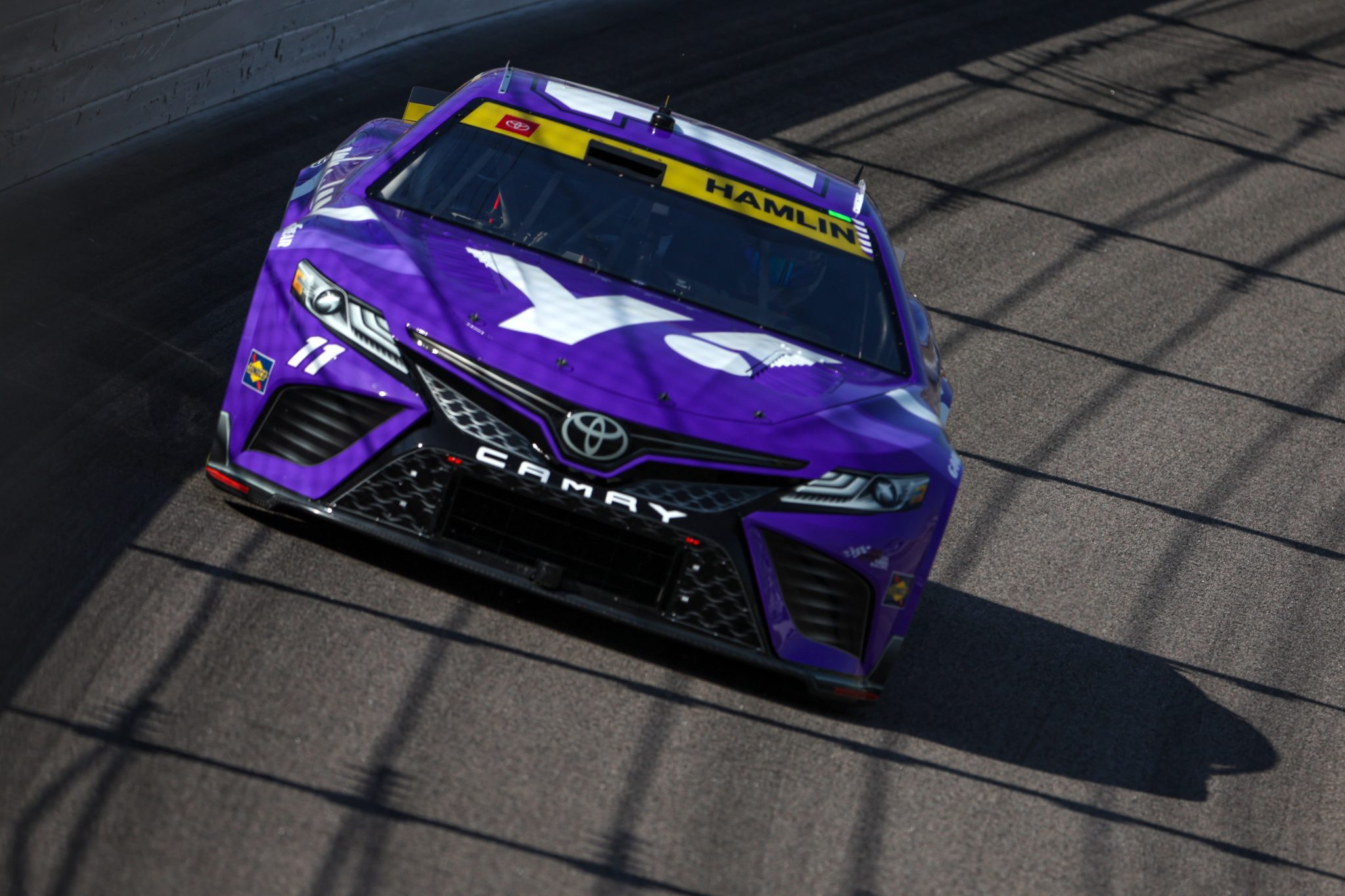 KANSAS CITY, KANSAS - SEPTEMBER 09: Denny Hamlin, driver of the #11 Yahoo! Toyota, drives during practice for the NASCAR Cup Series Hollywood Casino 400 at Kansas Speedway on September 09, 2023 in Kansas City, Kansas. (Photo by Jamie Squire/Getty Images) | Getty Images