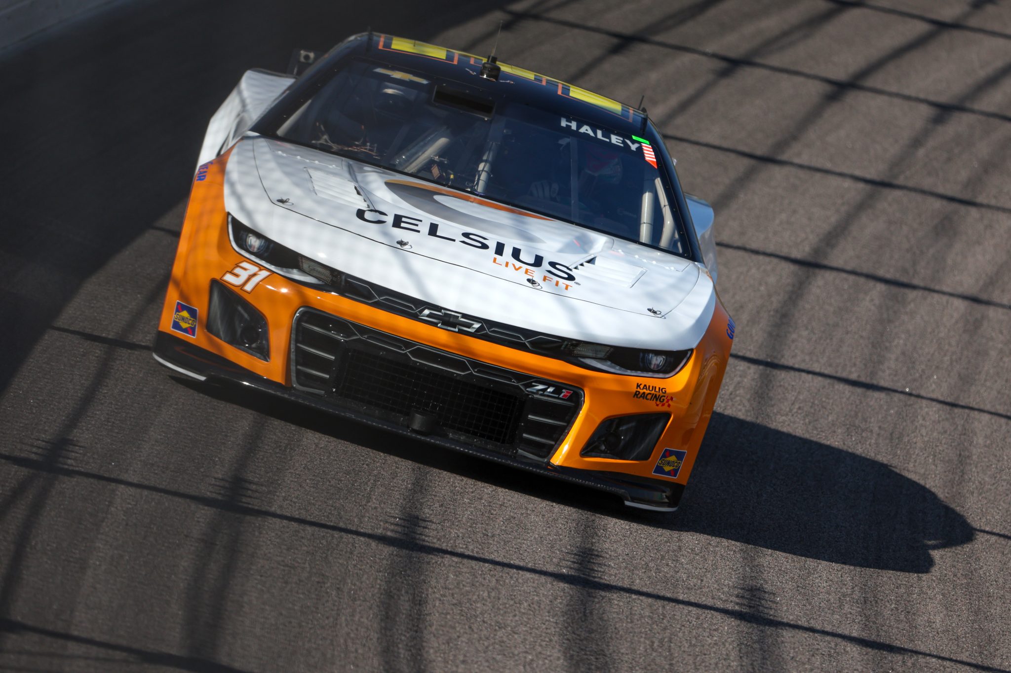 KANSAS CITY, KANSAS - SEPTEMBER 09: Justin Haley, driver of the #31 Celsius Chevrolet, drives during practice for the NASCAR Cup Series Hollywood Casino 400 at Kansas Speedway on September 09, 2023 in Kansas City, Kansas. (Photo by Jamie Squire/Getty Images) | Getty Images