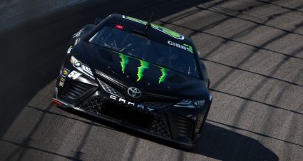 KANSAS CITY, KANSAS - SEPTEMBER 09: Ty Gibbs, driver of the #54 Monster Energy Toyota, drives during practice for the NASCAR Cup Series Hollywood Casino 400 at Kansas Speedway on September 09, 2023 in Kansas City, Kansas. (Photo by Jamie Squire/Getty Images) | Getty Images