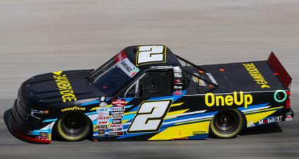 BRISTOL, TENNESSEE - SEPTEMBER 14: Nick Sanchez, driver of the #2 Gainbridge Chevrolet, drives during qualifying for the NASCAR Craftsman Truck Series UNOH 200 presented by Ohio Logistics at Bristol Motor Speedway on September 14, 2023 in Bristol, Tennessee. (Photo by Meg Oliphant/Getty Images) | Getty Images