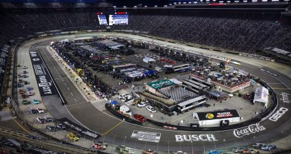 BRISTOL, TENNESSEE - SEPTEMBER 16: A general view of racing during the NASCAR Cup Series Bass Pro Shops Night Race at Bristol Motor Speedway on September 16, 2023 in Bristol, Tennessee. (Photo by Jared C. Tilton/Getty Images) | Getty Images