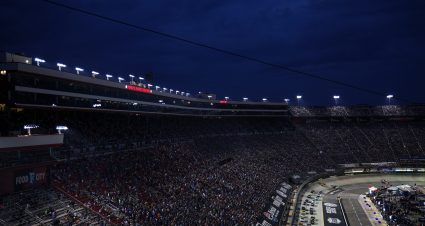 BRISTOL, TENNESSEE - SEPTEMBER 16: A general view of racing during the NASCAR Cup Series Bass Pro Shops Night Race at Bristol Motor Speedway on September 16, 2023 in Bristol, Tennessee. (Photo by Jared C. Tilton/Getty Images) | Getty Images