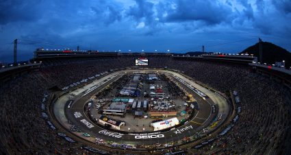 BRISTOL, TENNESSEE - SEPTEMBER 16: A general view of racing during the NASCAR Cup Series Bass Pro Shops Night Race at Bristol Motor Speedway on September 16, 2023 in Bristol, Tennessee. (Photo by Jared C. Tilton/Getty Images) | Getty Images