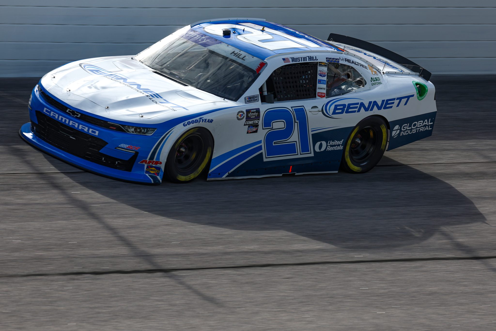 DARLINGTON, SOUTH CAROLINA - SEPTEMBER 02: Austin Hill, driver of the #21 Bennett Transportation Chevrolet, drives during practice for the NASCAR Xfinity Series Sport Clips Haircuts VFW Help A Hero 200 at Darlington Raceway on September 02, 2023 in Darlington, South Carolina. (Photo by Jared C. Tilton/Getty Images) | Getty Images