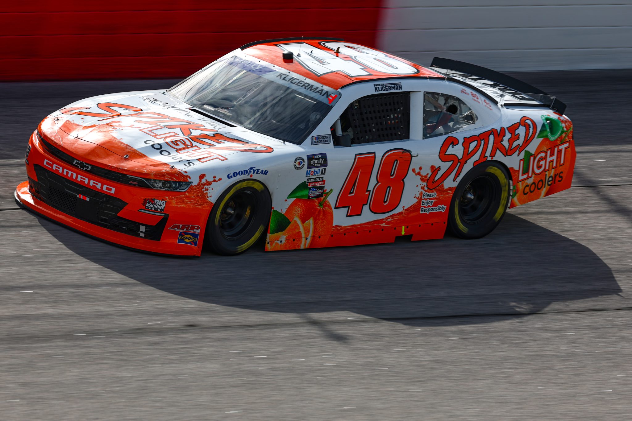 DARLINGTON, SOUTH CAROLINA - SEPTEMBER 02: Parker Kligerman, driver of the #48 Spiked Light Coolers Chevrolet, drives during practice for the NASCAR Xfinity Series Sport Clips Haircuts VFW Help A Hero 200 at Darlington Raceway on September 02, 2023 in Darlington, South Carolina. (Photo by Jared C. Tilton/Getty Images) | Getty Images