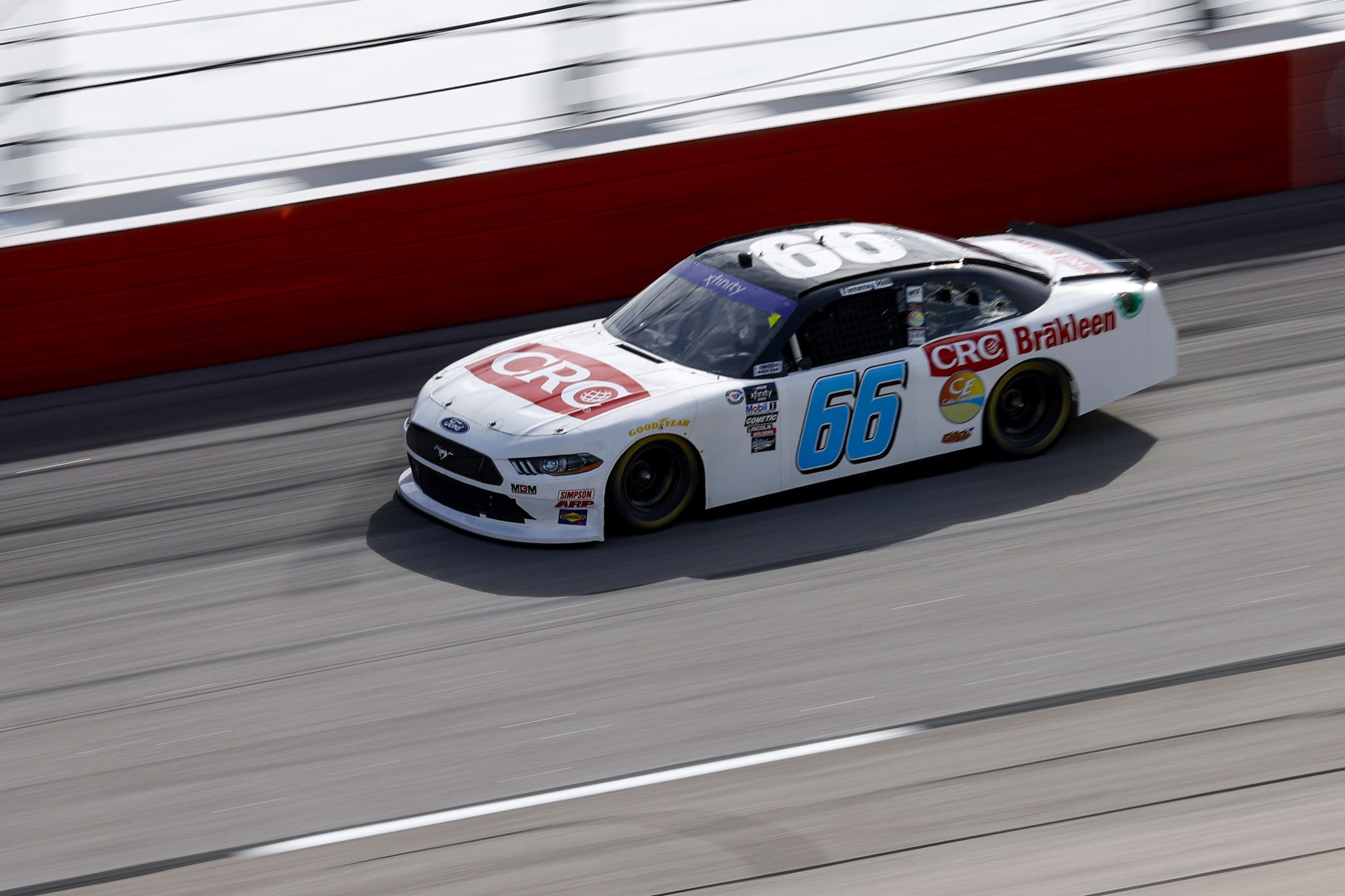 DARLINGTON, SOUTH CAROLINA - SEPTEMBER 02: Timmy Hill, driver of the #66 CRC Brakleen Ford, drives during practice for the NASCAR Xfinity Series Sport Clips Haircuts VFW Help A Hero 200 at Darlington Raceway on September 02, 2023 in Darlington, South Carolina. (Photo by James Gilbert/Getty Images) | Getty Images