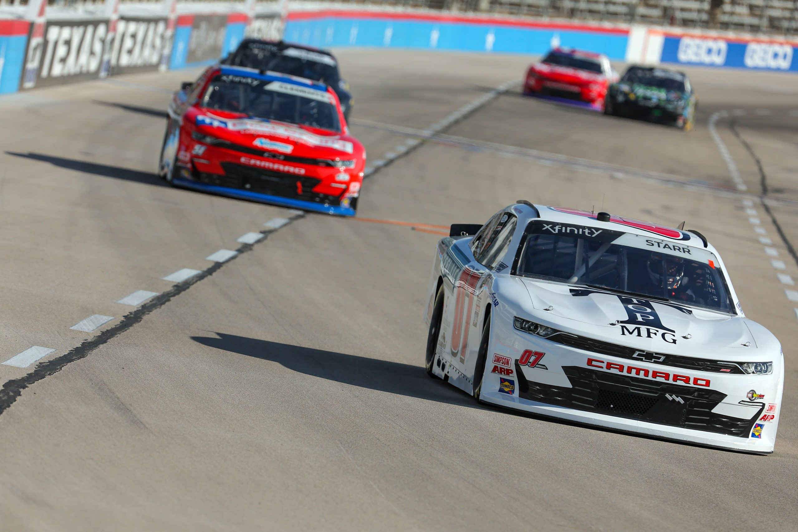 FORT WORTH, TEXAS - SEPTEMBER 23: David Starr, driver of the #07 Irwin Steel LLC Chevrolet, drives during practice for the NASCAR Xfinity Series Andy's Frozen Custard 300 at Texas Motor Speedway on September 23, 2023 in Fort Worth, Texas. (Photo by Jonathan Bachman/Getty Images) | Getty Images