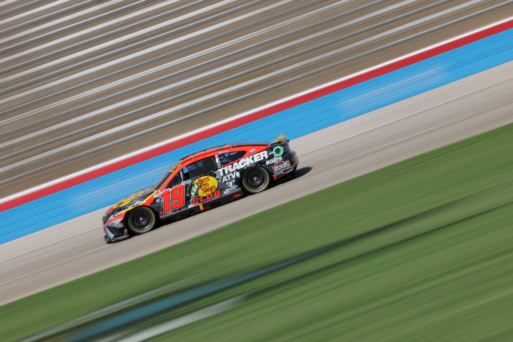 FORT WORTH, TEXAS - SEPTEMBER 22: Martin Truex Jr., driver of the #19 Bass Pro Shops Toyota, drives during practice for the NASCAR Cup Series Autotrader EchoPark Automotive 400 at Texas Motor Speedway on September 22, 2023 in Fort Worth, Texas. (Photo by Jonathan Bachman/Getty Images) | Getty Images