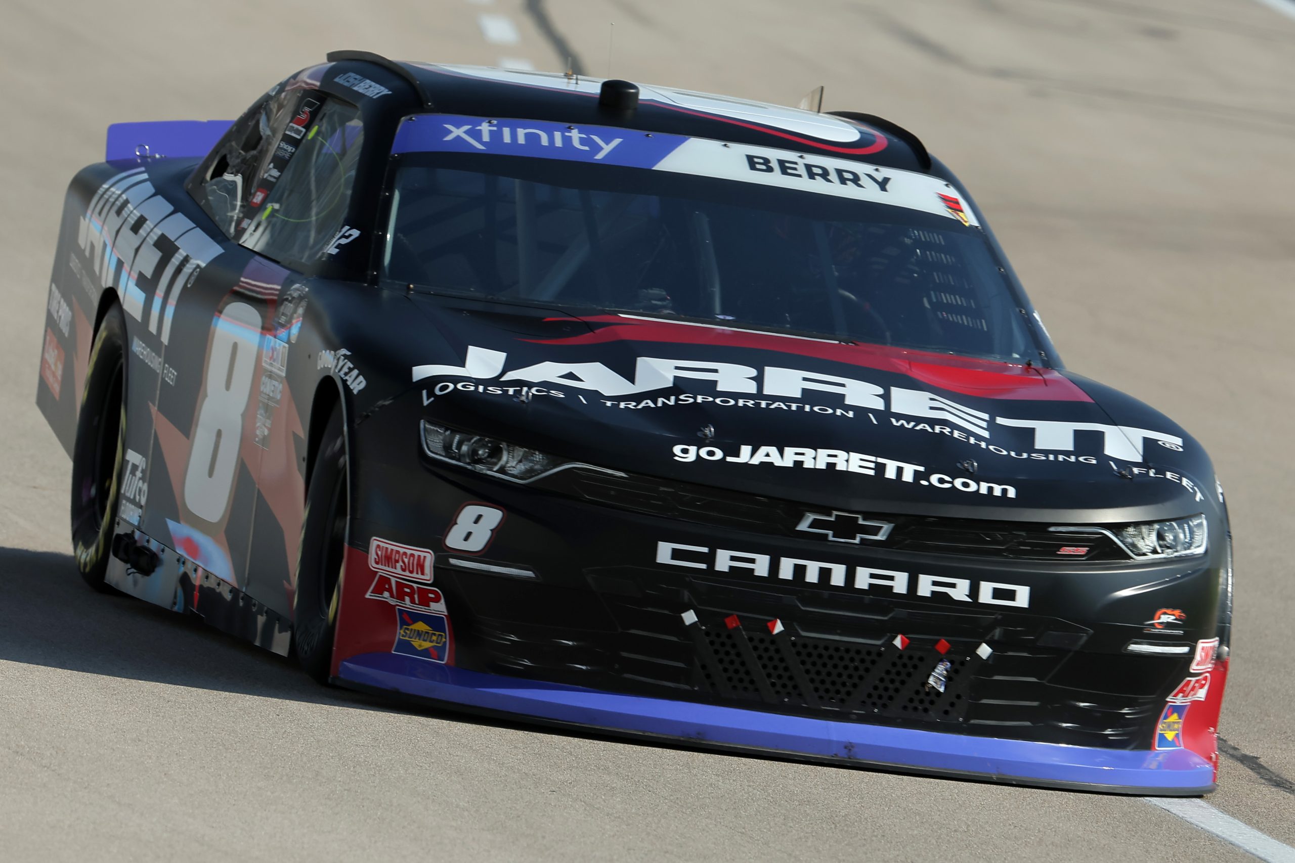 FORT WORTH, TEXAS - SEPTEMBER 23: Josh Berry, driver of the #8 Jarrett Logistics Systems Chevrolet, drives during practice for the NASCAR Xfinity Series Andy's Frozen Custard 300 - Practice at Texas Motor Speedway on September 23, 2023 in Fort Worth, Texas. (Photo by Jonathan Bachman/Getty Images) | Getty Images