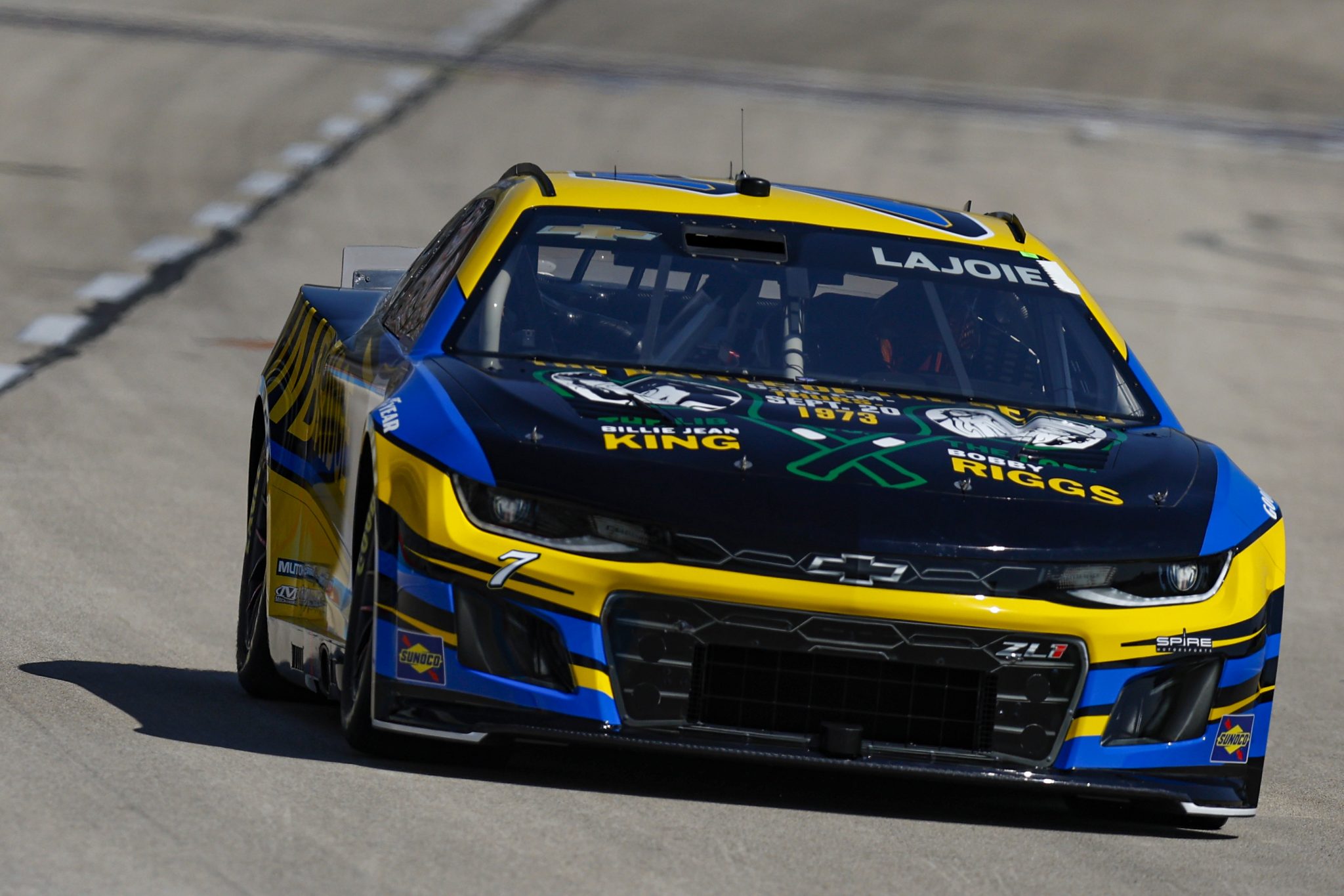 FORT WORTH, TEXAS - SEPTEMBER 23: Corey LaJoie, driver of the #7 Gainbridge Chevrolet, drives during practice for the NASCAR Cup Series Autotrader EchoPark Automotive 400 at Texas Motor Speedway on September 23, 2023 in Fort Worth, Texas. (Photo by Sean Gardner/Getty Images) | Getty Images