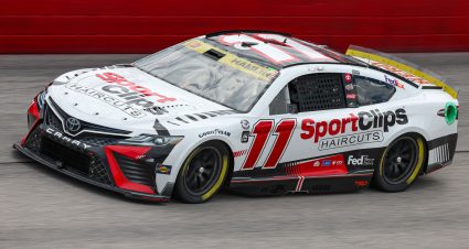 DARLINGTON, SOUTH CAROLINA - SEPTEMBER 02: Denny Hamlin, driver of the #11 Sport Clips Haircuts Toyota, drives during during practice for the NASCAR Cup Series Cook Out Southern 500 at Darlington Raceway on September 02, 2023 in Darlington, South Carolina. (Photo by Jared C. Tilton/Getty Images) | Getty Images