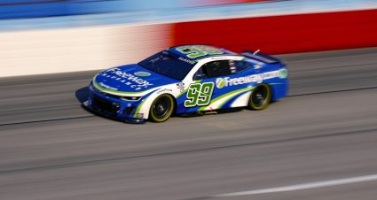 DARLINGTON, SOUTH CAROLINA - SEPTEMBER 03: Daniel Suarez, driver of the #99 Freeway.com Chevrolet, drives during the NASCAR Cup Series Cook Out Southern 500 at Darlington Raceway on September 03, 2023 in Darlington, South Carolina. (Photo by James Gilbert/Getty Images) | Getty Images