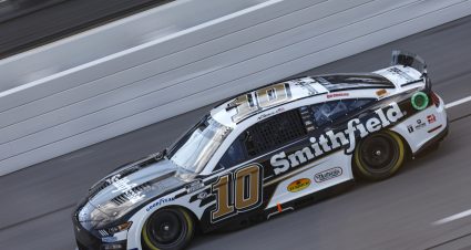 TALLADEGA, ALABAMA - SEPTEMBER 30: Aric Almirola, driver of the #10 Smithfield Ford, drives during qualifying for the NASCAR Cup Series YellaWood 500 at Talladega Superspeedway on September 30, 2023 in Talladega, Alabama. (Photo by Sean Gardner/Getty Images) | Getty Images
