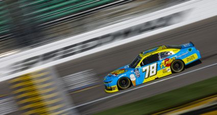 KANSAS CITY, KANSAS - SEPTEMBER 09: Anthony Alfredo, driver of the #78 Andy's Frozen Custard Chevrolet, drives during practice for the NASCAR Xfinity Series Kansas Lottery 300 at Kansas Speedway on September 09, 2023 in Kansas City, Kansas. (Photo by Sean Gardner/Getty Images) | Getty Images