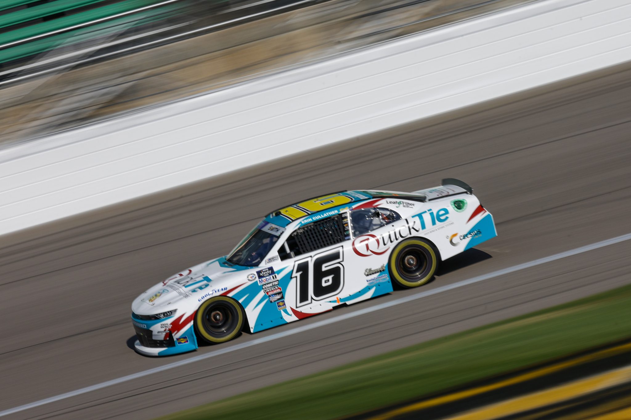 KANSAS CITY, KANSAS - SEPTEMBER 09: Chandler Smith, driver of the #16 Quick Tie Products Inc. Chevrolet, drives during practice for the NASCAR Xfinity Series Kansas Lottery 300 at Kansas Speedway on September 09, 2023 in Kansas City, Kansas. (Photo by Sean Gardner/Getty Images) | Getty Images