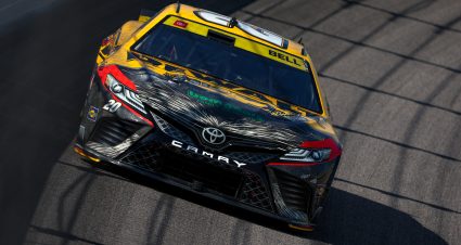 KANSAS CITY, KANSAS - SEPTEMBER 09: Christopher Bell, driver of the #20 DEWALT Perform & Protect Toyota, drives during practice for the NASCAR Cup Series Hollywood Casino 400 at Kansas Speedway on September 09, 2023 in Kansas City, Kansas. (Photo by Jamie Squire/Getty Images) | Getty Images