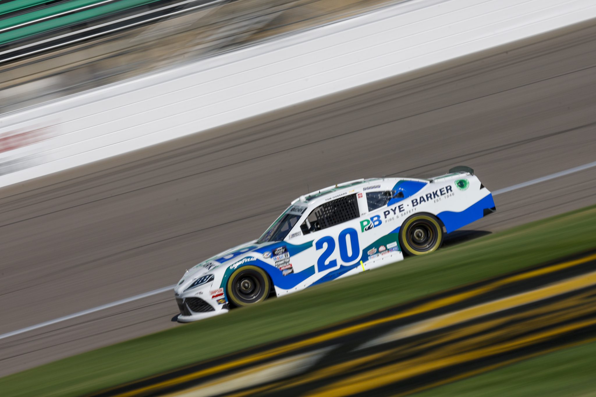 KANSAS CITY, KANSAS - SEPTEMBER 09: John Hunter Nemechek, driver of the #20 Pye Barker Fire & Safety Toyota, during practice for the NASCAR Xfinity Series Kansas Lottery 300 at Kansas Speedway on September 09, 2023 in Kansas City, Kansas. (Photo by Sean Gardner/Getty Images) | Getty Images