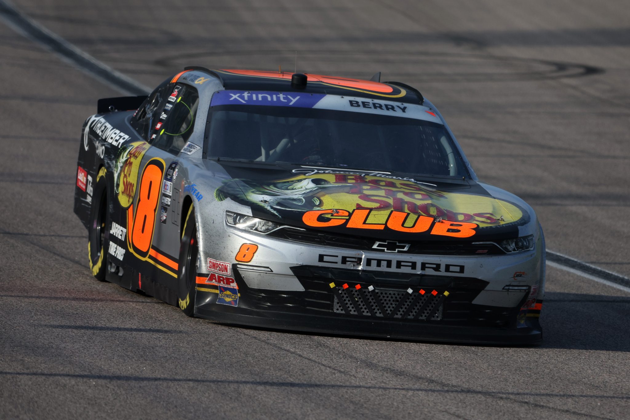 KANSAS CITY, KANSAS - SEPTEMBER 09: Josh Berry, driver of the #8 Bass Pro Shops/TRACKER Boats Chevrolet, drives during the NASCAR Xfinity Series Kansas Lottery 300 at Kansas Speedway on September 09, 2023 in Kansas City, Kansas. (Photo by Jamie Squire/Getty Images) | Getty Images